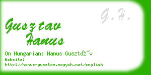 gusztav hanus business card